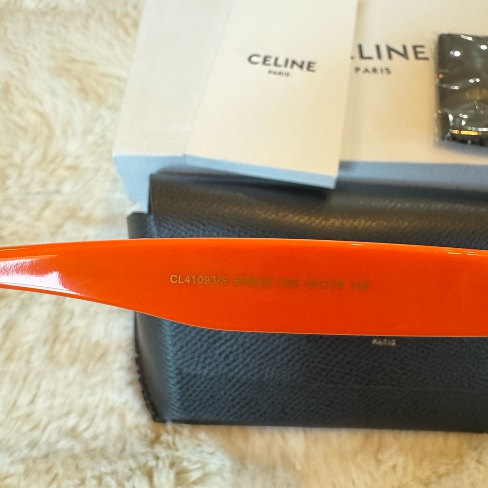 CELINE Marta Sunglasses CL 41093/S White Orange With case and box NWOT - Picture 5 of 7